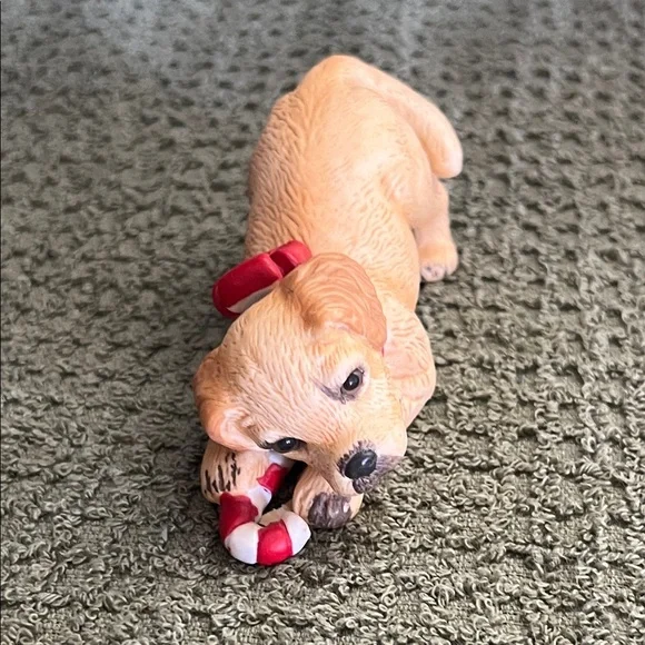 Enesco Porcelain Golden Retriever for Christmas 1985 Kathy Wise Holiday Figurine - Picture 7 of 8